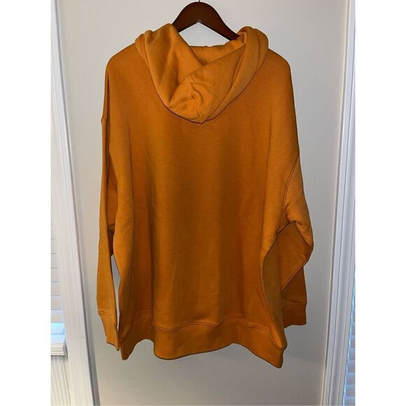 Nike NSW Essentials Women's Oversized Hoodie center swoosh orange 2XL Light Curr - Picture 6 of 6
